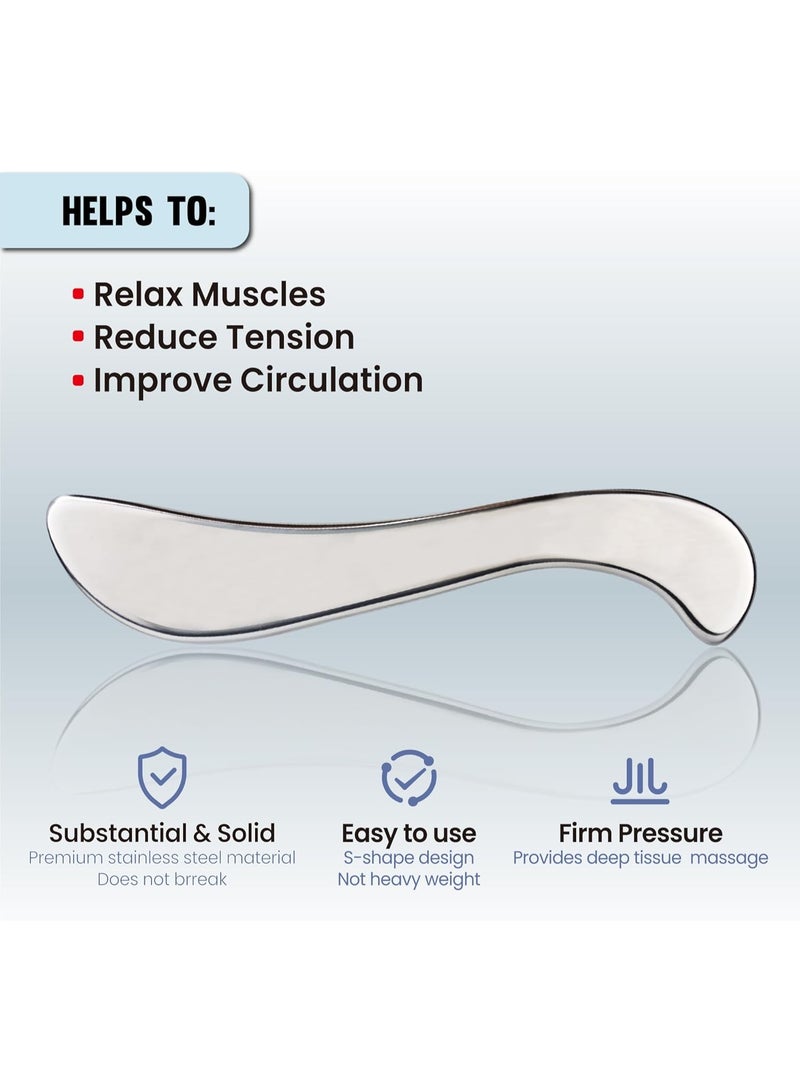 general Muscle Scraper Tools, Stainless Steel Guasha Tool for Body, Scraping Tool Physical Therapy, Myofascial Release Tool, Massage Tools for Deep Tissue - Image 2