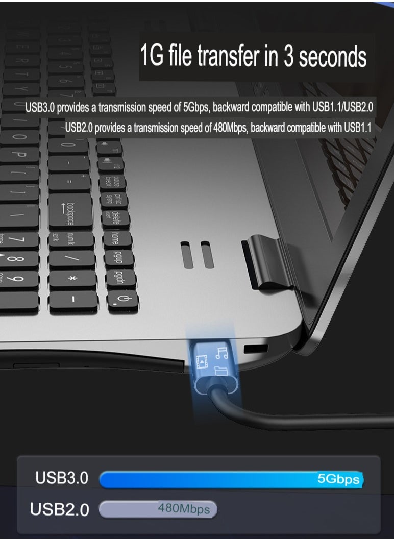 Type C To HD Multimedia Interface Adapter, Portable Multiport USB C Hub, Fast Transfer 10-in-1 Type C Adapter,(Ten-in-one HDMI4K+USB3.0+USB2.0*3+USB-C+PD100W+SD/TF+100M Network Port)