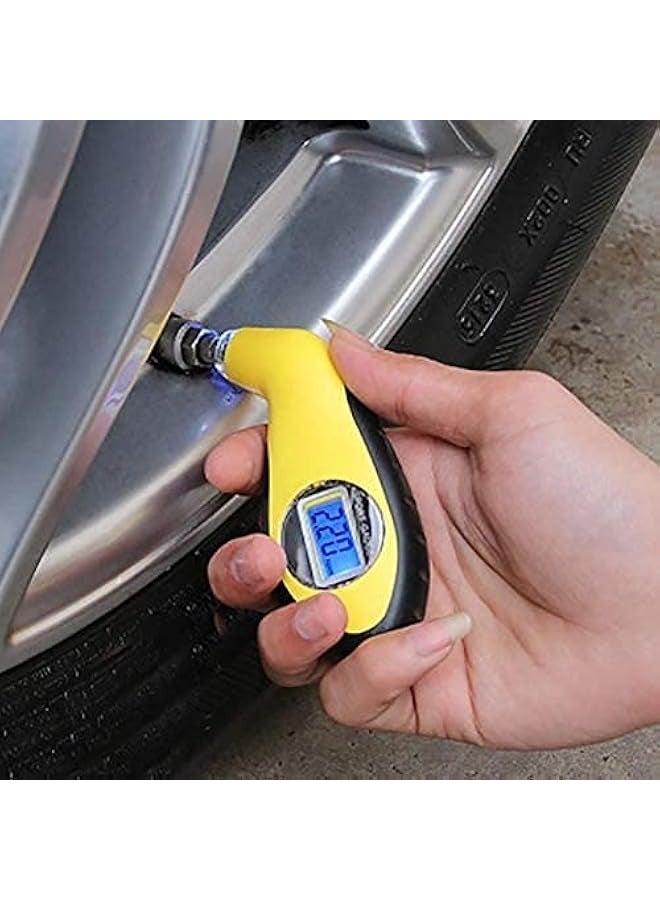 LCD Digital Tire Tyre Air Pressure Gauge Tester Tool w/light - Image 3