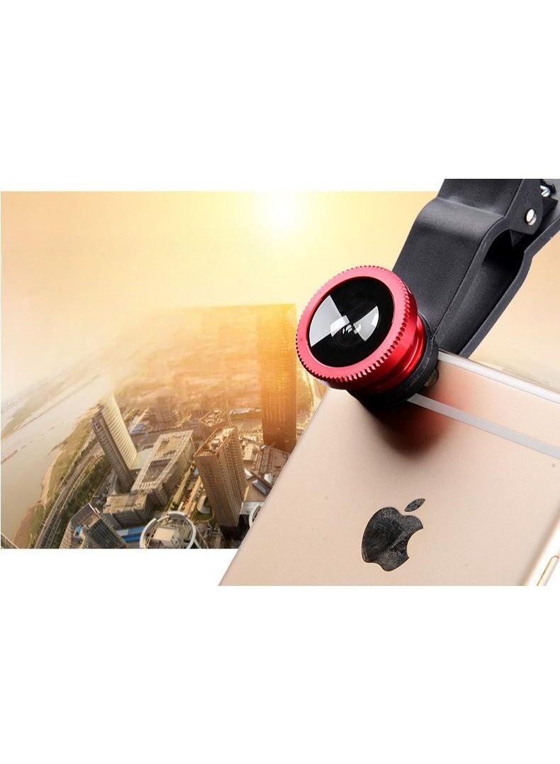 Mobile phone lens magnifier 180 degree fisheye wide angle macro selfie camera 3 in 1 fisheye clip lens  - Image 4
