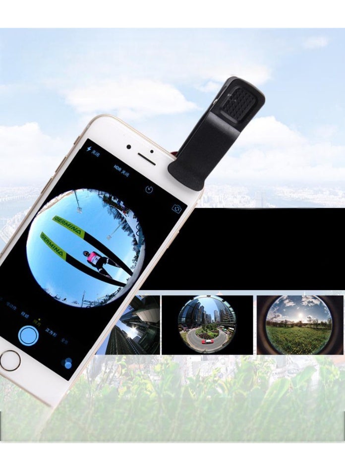 Mobile phone lens magnifier 180 degree fisheye wide angle macro selfie camera 3 in 1 fisheye clip lens  - Image 3