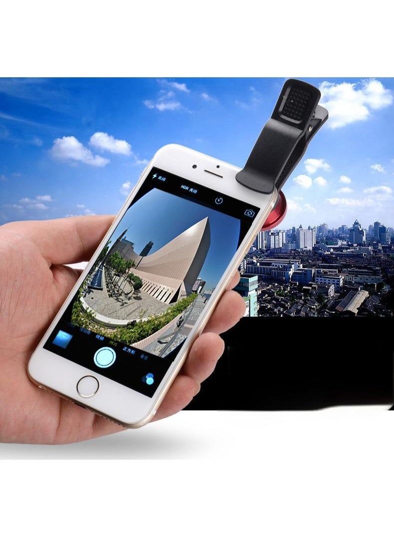 Mobile phone lens magnifier 180 degree fisheye wide angle macro selfie camera 3 in 1 fisheye clip lens  - Image 2