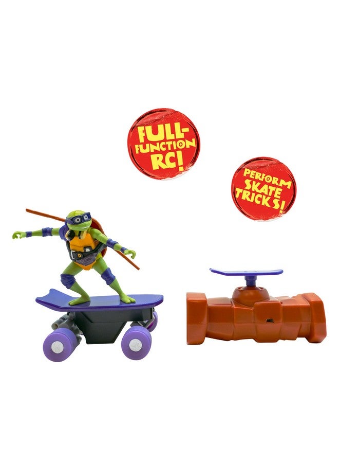 Teenage Mutant Ninja Turtles لعبة سلاحف النينجا المراهقين، مركبة التزلج عن بُعد دوناتيلو نصف الأنبوب، لعبة التحكم عن بُعد سلاحف النينجا TMNT للأطفال، أعمار 3 سنوات فما فوق - Image 3