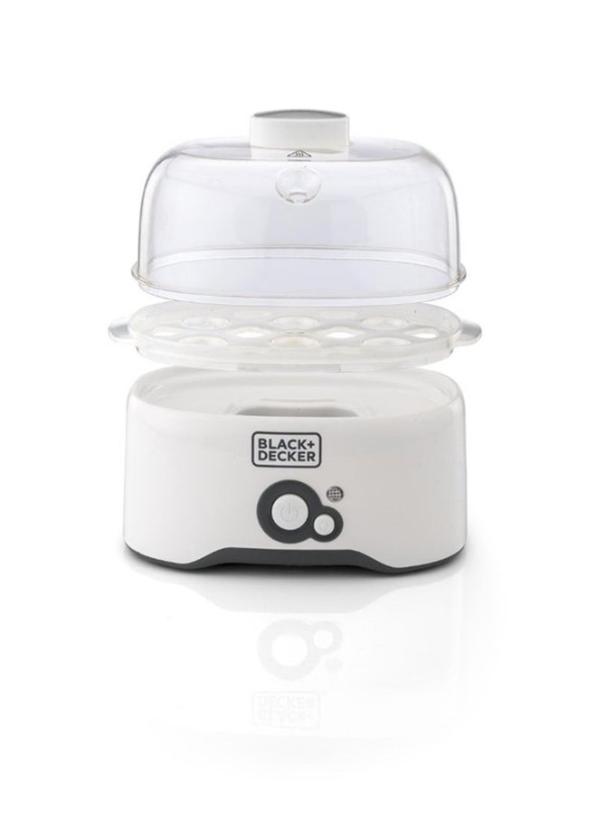 BLACK+DECKER Egg Cooker with 6-Egg Rack, 2 Poaching Pans, Dry Boil Protection, Auto Shutoff, Transparent Cover, Easy to Clean, Perfect for Boiled and Poached Eggs, 280 W EG200-B5 White - Image 5