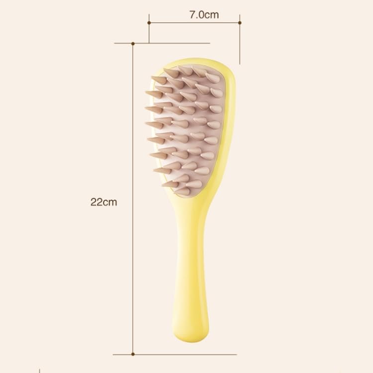 URBAN BOX Shampoo Brush With Long Handle For Bathing Massaging and Deep Cleansing on Wet or Dry Hair Scalp Exfoliator For Dandruff Removal Yellow - Image 2