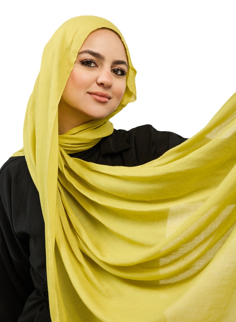 فلاور طرحة قطن مودال سادة - كيوي - Image 1