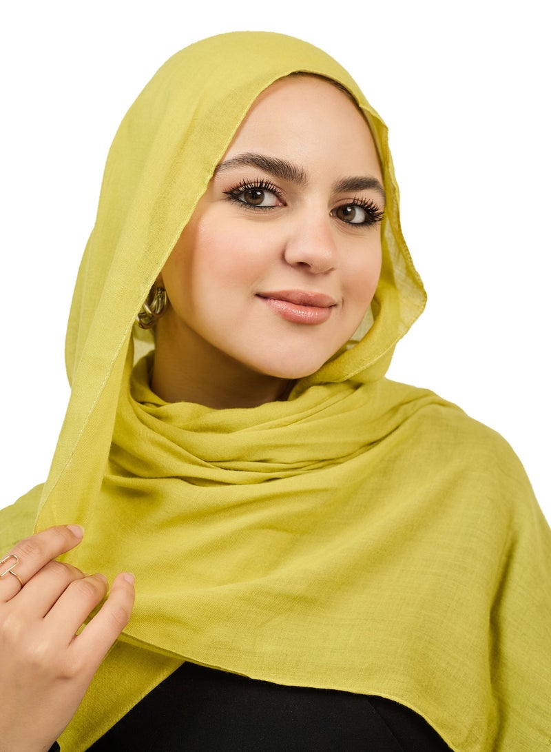 فلاور طرحة قطن مودال سادة - كيوي - Image 2