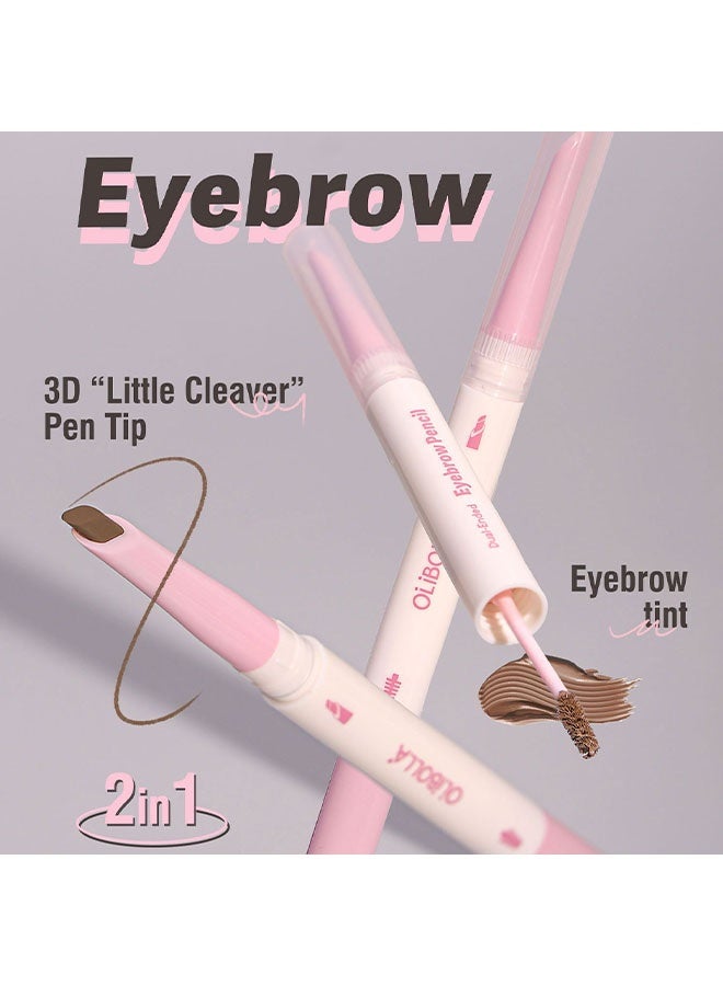 OLIBOLLA Dual Ended Eyebrow Pencil,Dual-Sided Natural Soft Textured Eyebrow Pencil, for Daily Look Eyebrow Makeup,Brow Brush,Fine Tip 02# - Image 3