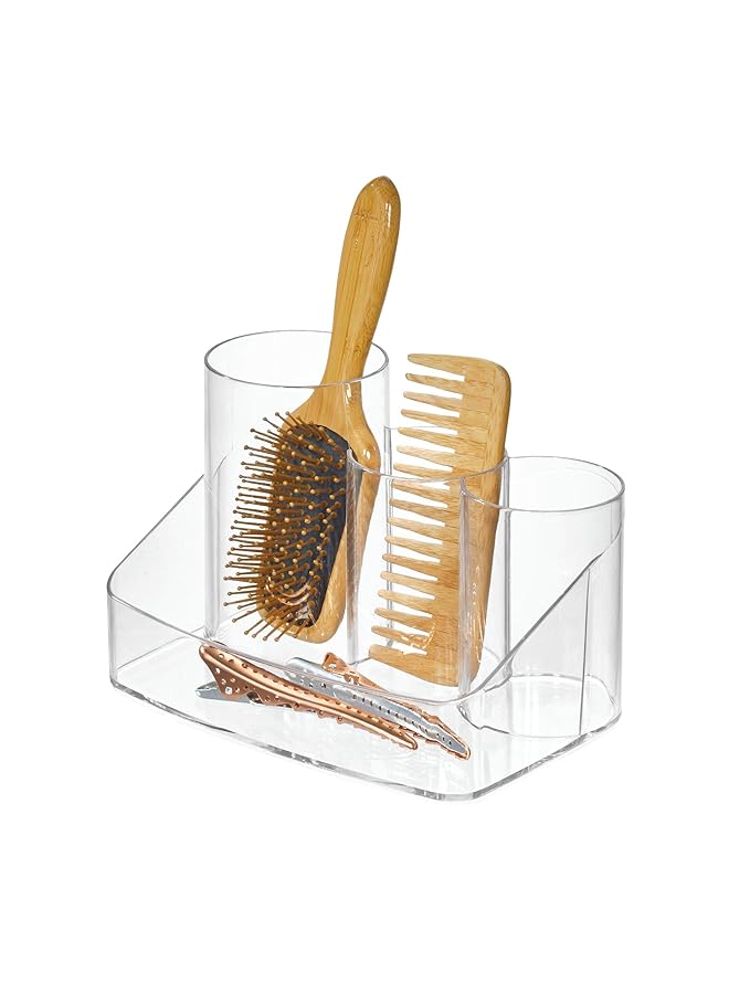 InterDesign Plastic Hair Care Organizer Styling Center The Clarity Collection – 8 Inch X 5.5 Inch X 5.5 Inch Clear - Image 1