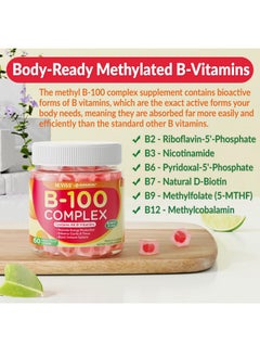 NEVISS Super Vitamin B Complex Gummies - All B Vitamins Including Methyl B12, B1, B2, B3, B5, B6, Biotin, Methylfolate with Vitamin C, Choline, Inositol, PABA for Energy, Brain & Immune Support, Sugar Free  - Image 5