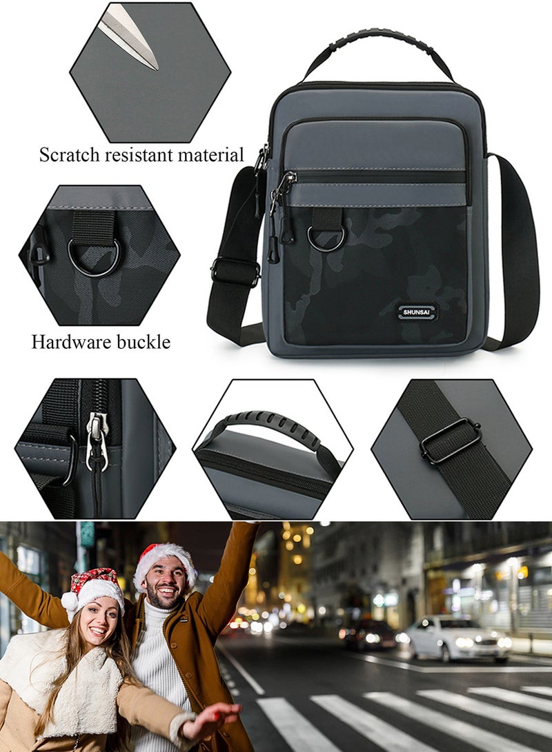 Qiccijoo Crossbody Bag Messenger Bag for Men or Women Purse Shoulder Bag Sling Bag Travel Bag for Business Office School Satchel Bags Small Carry Bags(Black) - Image 5