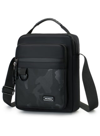 Qiccijoo Crossbody Bag Messenger Bag for Men or Women Purse Shoulder Bag Sling Bag Travel Bag for Business Office School Satchel Bags Small Carry Bags(Black)