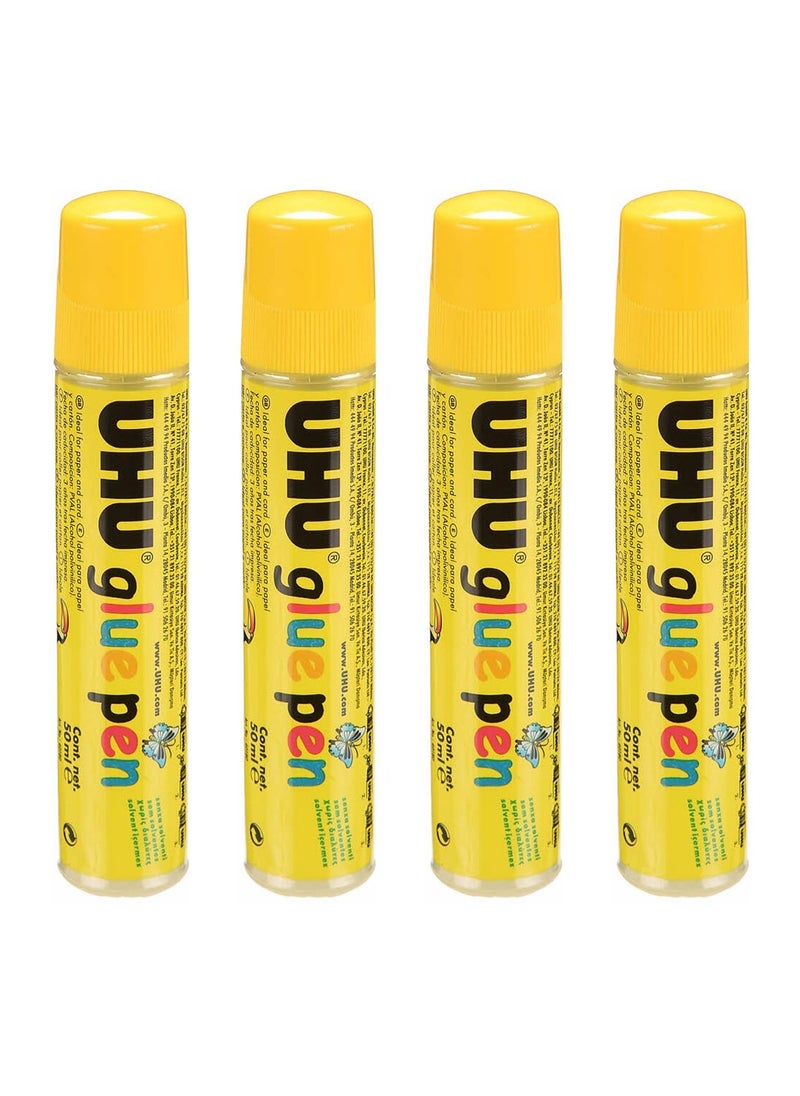 UHU - 4-Piece Glue pen Liquid Glue 50ml Per Bottle - Image 1