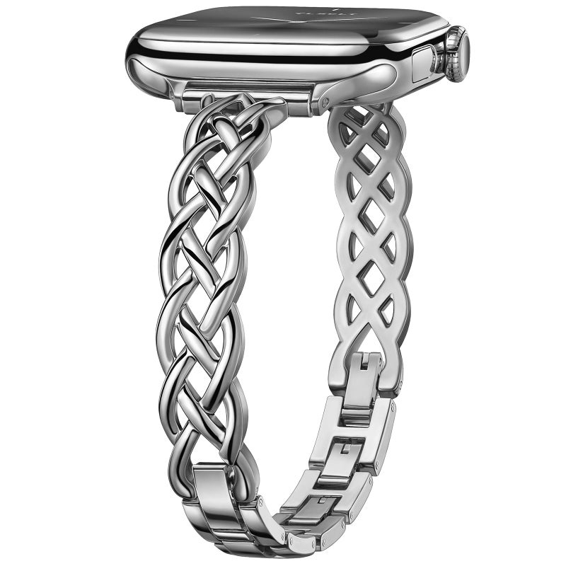 Tlselt Silm Bracelet Compatible with Apple Watch Bands 38/40/41/42/44/45/46/49mm for Women, Celtic Thin Dressy Stainless Steel Metal Designer Fancy Strap for iWatch Series 11 10 9 8 7 6 5 4 3 SE Ultra - Image 1
