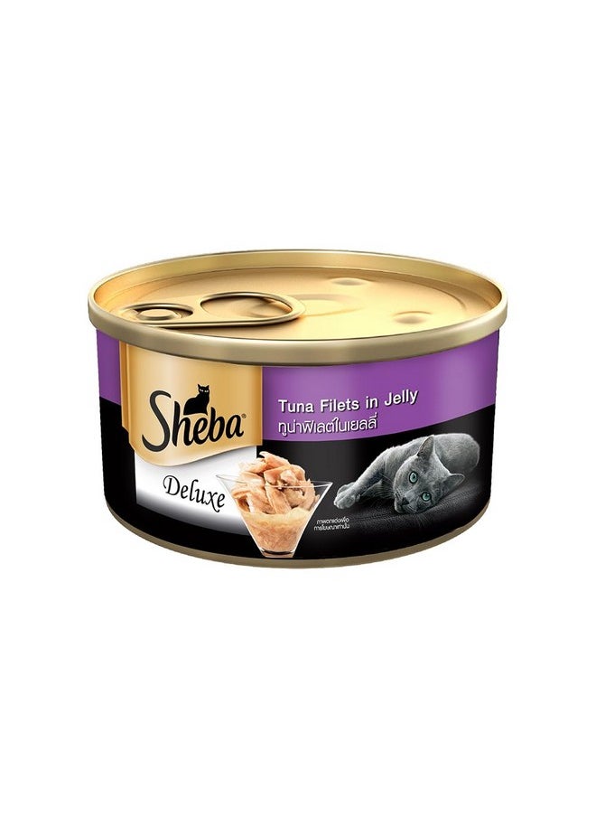 Sheba Deluxe Premium Adult (1+ Years) Wet Cat Food, Tuna Fillets In Jelly, 85 G Can, High-Moisture Wet Food For Healthy Hydration  - Image 1