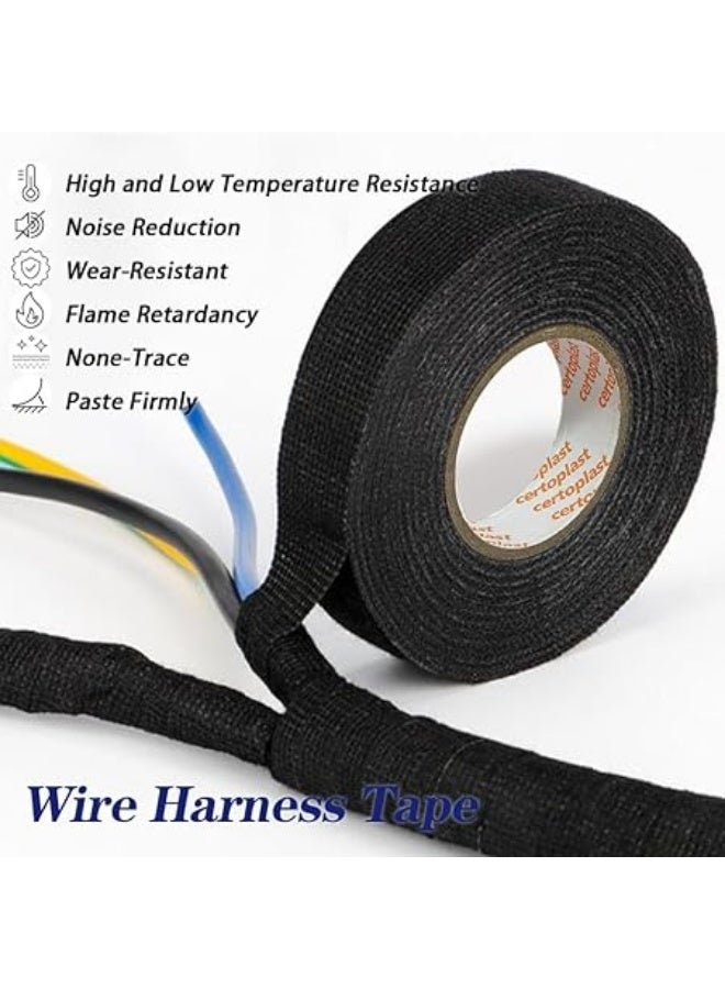 erorex Wiring Harness Tape, Wiring Harness Cloth Tape, 4 Pcs Non-woven Material High Viscosity Soft Noise Reduction Practical Portable Wire Harness Tape, Suitable for Car, Dashboard Etc - Image 2