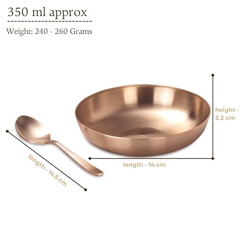 kansya 78:22 Ratio Pure Bronze Breakfast/Nashta Set - Traditional Dining Collection for Healthy Eating, Durable & Elegant Design for Everyday Use, Boosts Nutrition, Ideal for Serving Snacks, Meals - Image 3