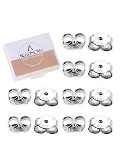 925 Sterling Silver Earring Backs Butterfly Earring Backing For Studs Locking Earring Backs Hypoallergenic Earring Backings Replacement Secure Earring Backs For Posts (12 Pcs)