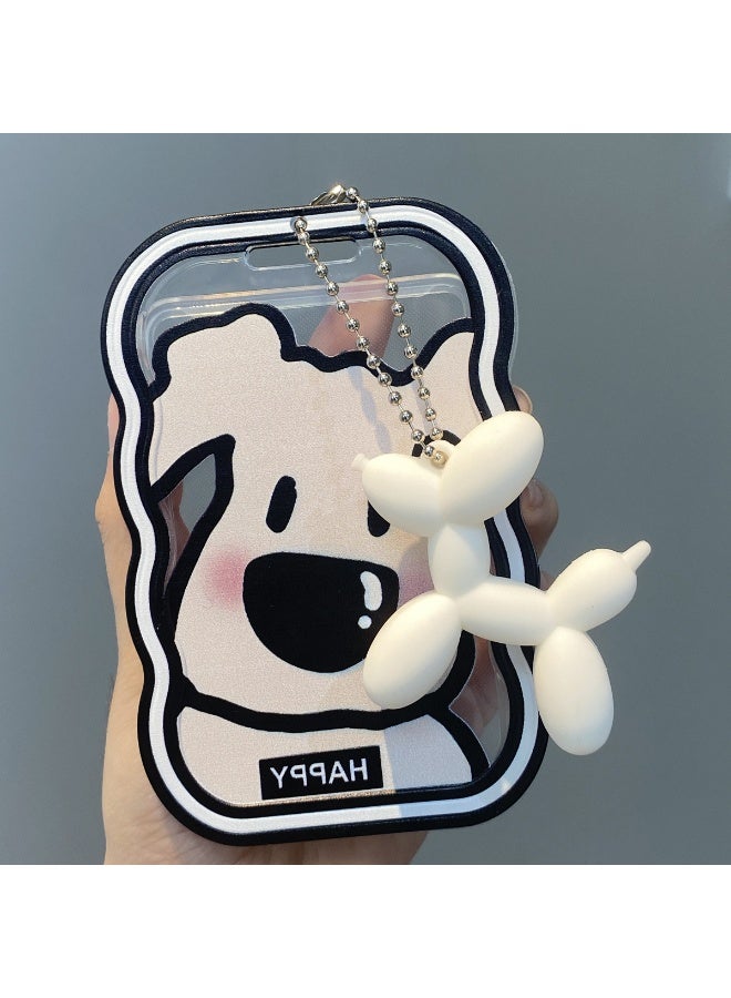 NIBEMINENT 1 - Piece Balloon Dog Kpop Photo Card Holder Pendant Key Chain ID Badge Holder ID Card Holder Photo Card Protector for School ID Office ID Access Card for Women Girls