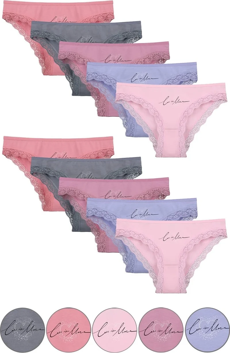 Donella 10-Piece Colorful Women's Panties - 1971PB20