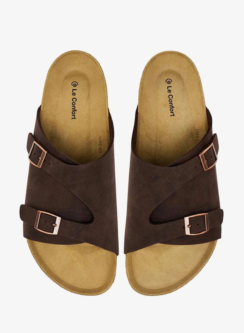 Le Confort Men Buckle Detail Comfort Sandals