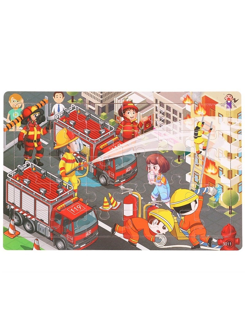 6 Piece Set Wooden Jigsaw Puzzle for Kids Ages 3-5, 30 Pieces Colorful Wooden Jigsaw Puzzle for Toddlers Learning Educational Jigsaw Puzzle Toys for Boys and Girls, Suitable for Kids Ages 3 4 5 6 - Image 4