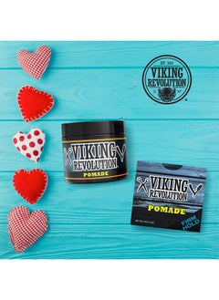 Viking Revolution Viking Revolution Pomade for Men 4oz - Firm Strong Hold & High Shine for Classic Styling - Water Based & Easy to Wash Out (Firm, 1 Pack)  - Image 2