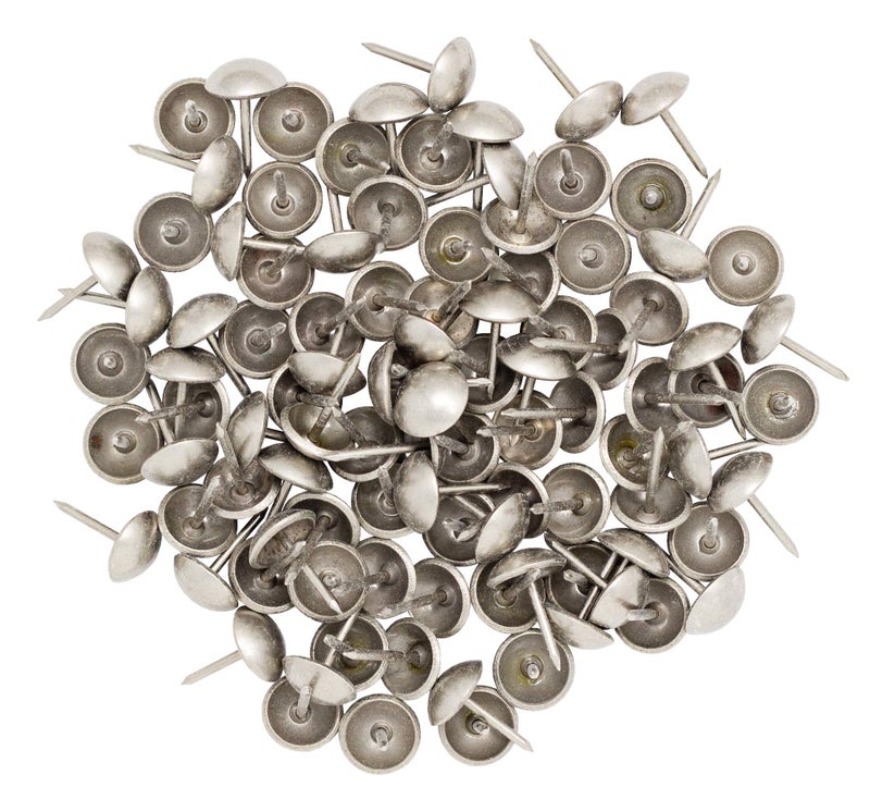 ComfortStyle Premium Upholstery Tacks, Nailhead Decorative Trim for Furniture, 7/16-inch Diameter (200, Pewter Nickel)