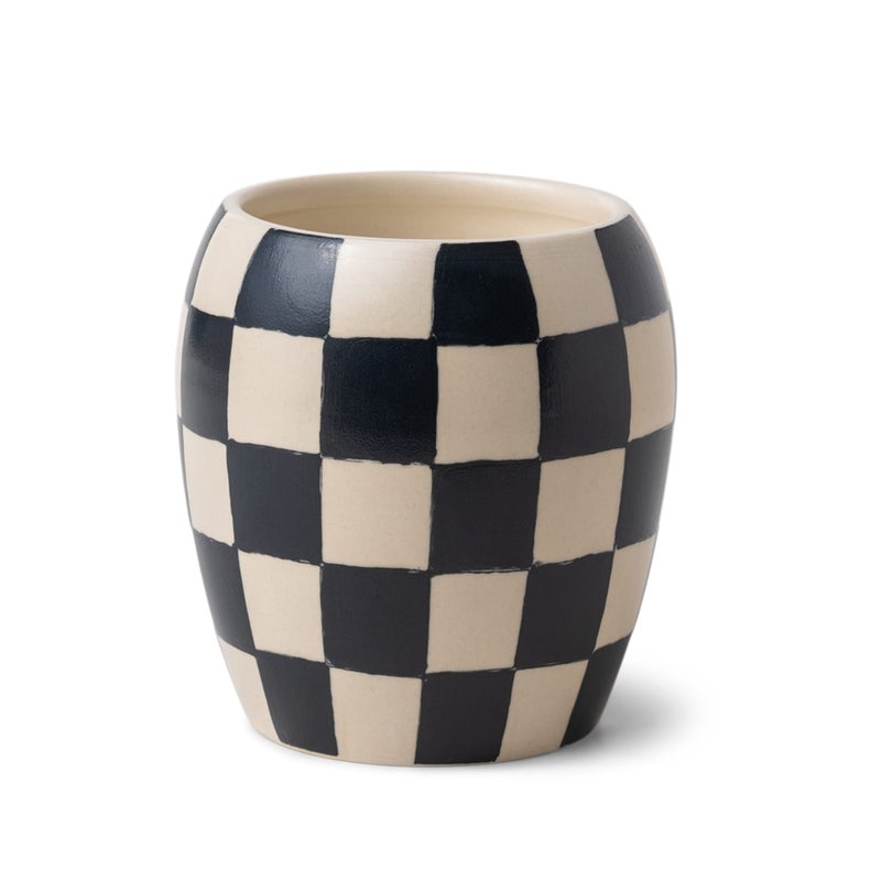 Paddywax Checkmate Artisan HandPoured Scented Candle 11Ounce Black Fig  Olive