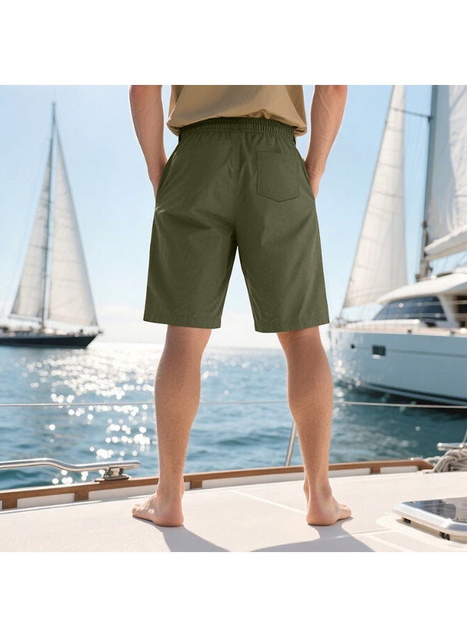 YUKE Men's athletic and casual shorts, comfortable drawstring pocket shorts, breathable summer shorts, stylish beach shorts, elastic waistband design, suitable for sports, running, fitness, ball sports and family wear. - Image 2