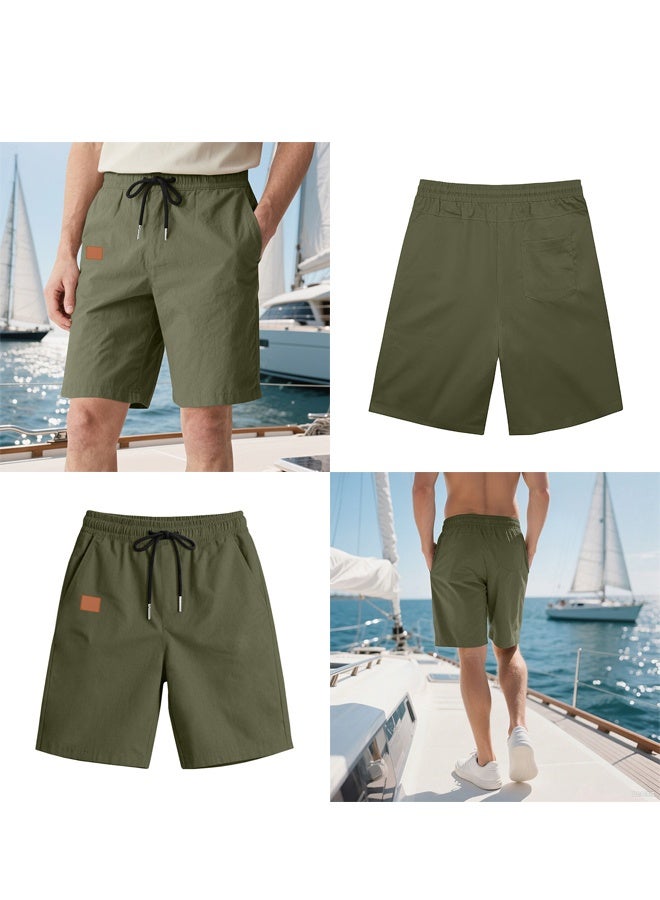 YUKE Men's athletic and casual shorts, comfortable drawstring pocket shorts, breathable summer shorts, stylish beach shorts, elastic waistband design, suitable for sports, running, fitness, ball sports and family wear. - Image 5