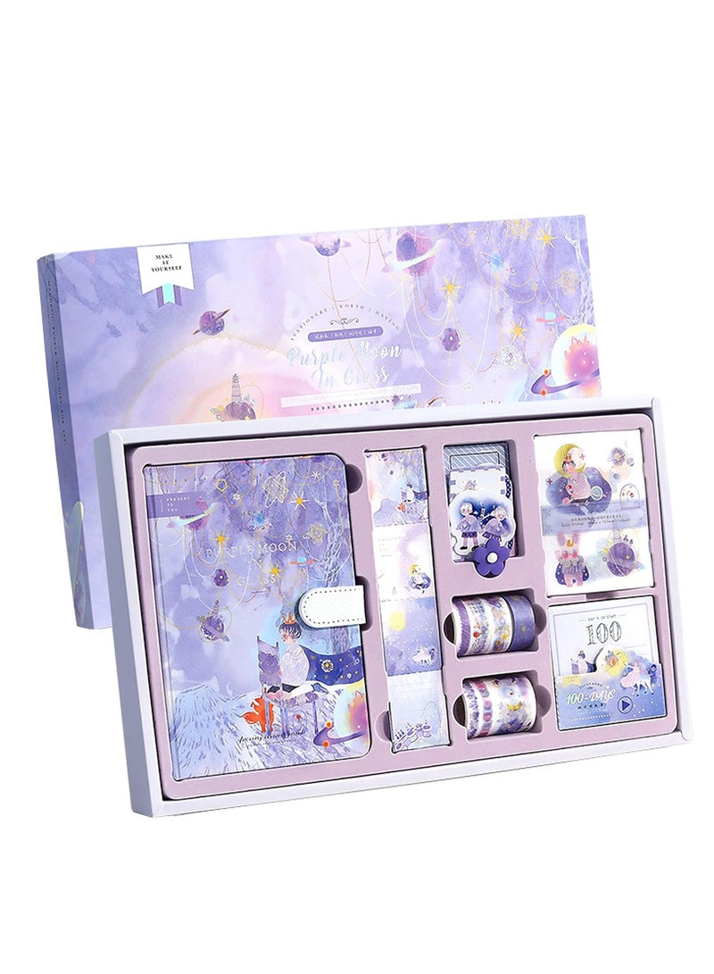 إيفرين مجموعة دفاتر يوميات هدية من دفاتر يوميات شبكة جميلة فتاة كرتونية على شكل قلب أحمر شمس سلسلة مواد أدبية مجموعة مواد أدوات كتاب يوميات غلاف مقوى - Image 1