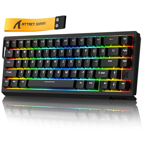 MAMBASNAKE ATTACK SHARK X68 HE 8000Hz Rapid Trigger Keyboard, 0.01mm RT Accuracy Wired Gaming Keyboard with Magnetic Switch, Adjustable Actuation, Rapid Trigger, Snap Tap, RGB Lighting for PC/Mac, Black - Image 1