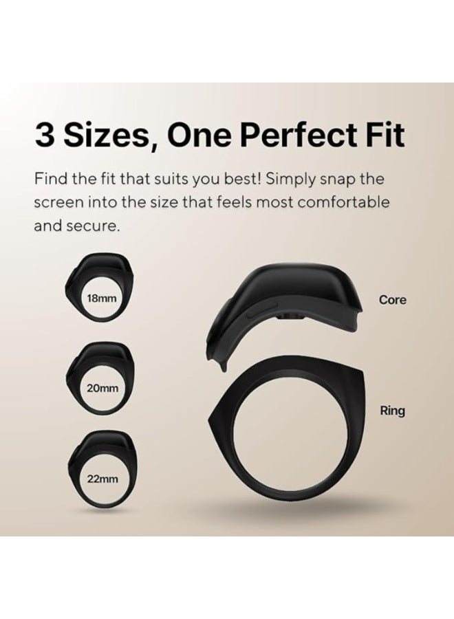 Smart Zikr Ring - JOOD | Tasbih 3-in-1 Flex Lite Smart Tasbih Zikr Ring Counting With 3 Compatible Sizes(18mm/ 20mm/ 22mm) Black Edition - Image 3