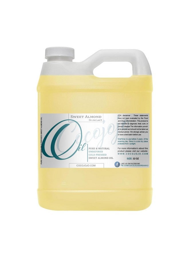 دي آر جو لاب زيت اللوز الحلو من دكتور جو لاب، 32 أونصة، طبيعي نقي، معصور على البارد، غير مكرر، بكر ممتاز - للشعر والبشرة والجسم والأظافر واللحية، زيت ناقل للزيوت الأساسية - يرطب ويغذي - Image 1