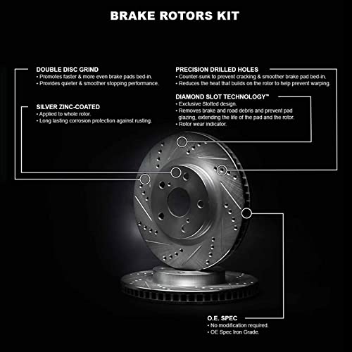 R1 Concepts أقراص الفرامل الخلفية ودوارات R1 Concepts | دوارات فرامل خلفية مثقوبة ومشغولة | دوارات فرامل قرصية خلفية | تناسب 2010-2023 لكزس GX460؛ 2010-2024 تويوتا 4رانر؛ 2010-2014 تويوتا FJ؛ 2010-2021 تويوتا لاند كروزر - Image 4