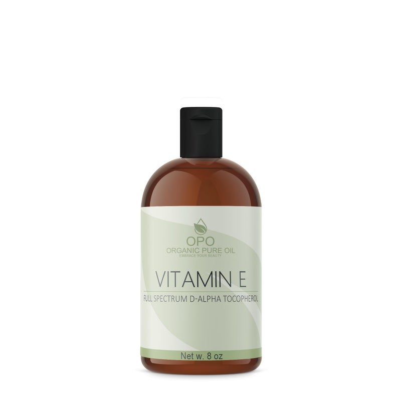 OPO Vitamin E Oil - Pure Full Spectrum D-Alpha Tocopherol Derived from Wheat Germ, Soy-Free for Hair Skin Face Body Nails Cuticles Antioxidant (8 oz) - Image 1