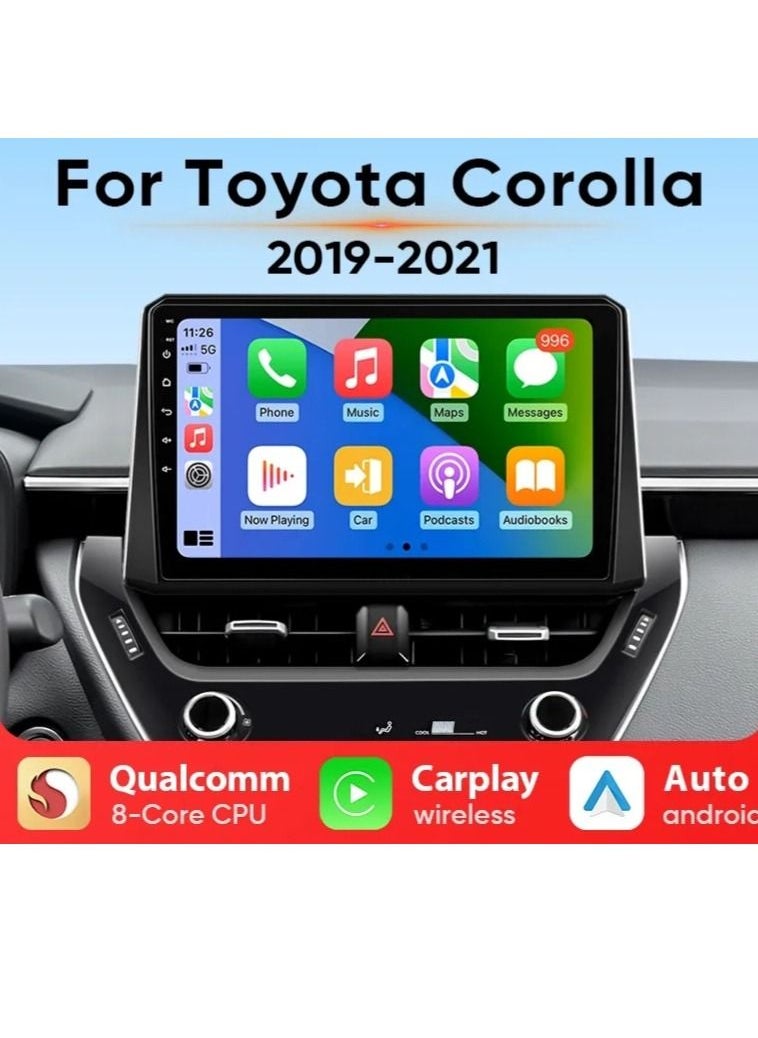 RAYMOS - Android Screen For Toyota Corolla 2019 TO 2021 4GB RAM Support Apple Carplay Android Auto Wireless QLED Touch Screen AHD Camera Included SIM Card Support Bluetooth DSP Navigation GPS - Image 1