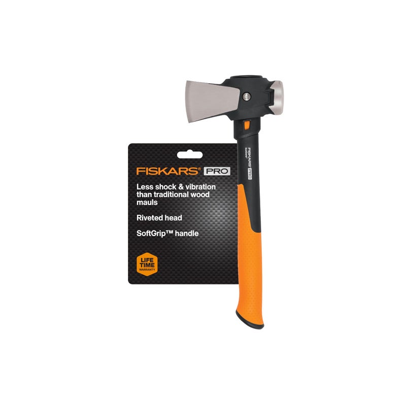 Fiskars Pro IsoCore Maul - 2.5-Pound Wood Splitter for Small Size Logs and Kindling with Shock-Absorbing Handle - Black/Orange - Image 1