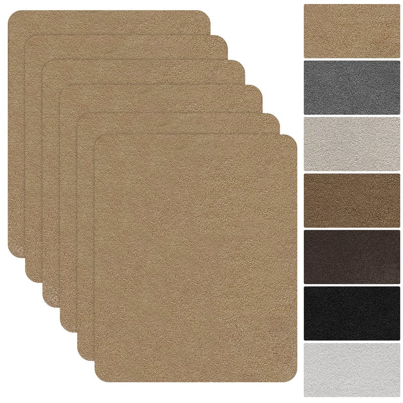 Azobur Sofa Fabric Repair Patch  6 Piece Microfiber Patches  Self Adhesive Fabric Sofa Patch Repair Fabric  Luxurious Look  Quick Fix Sofa.(Khaki) - Image 1