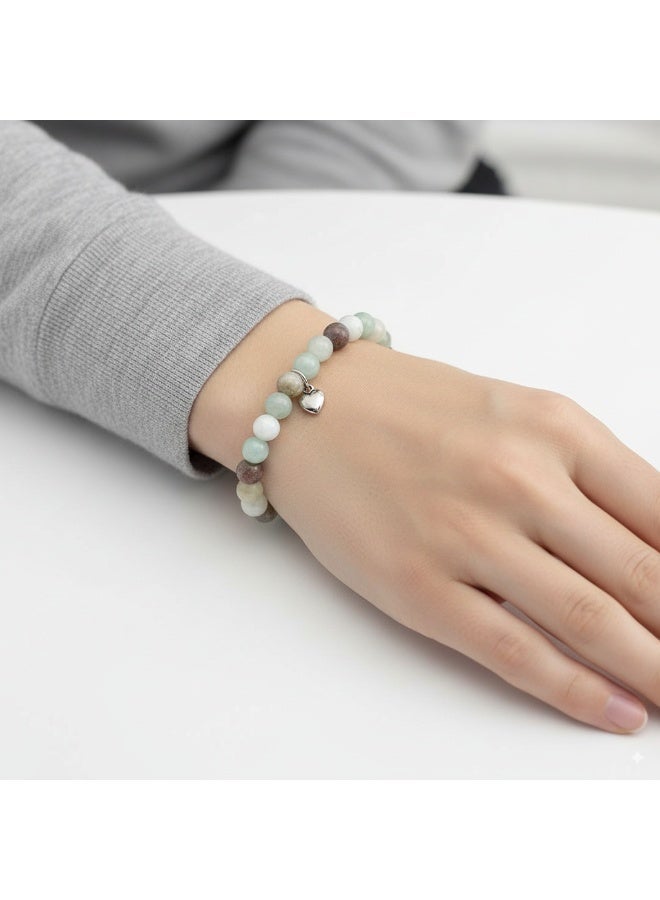 سوار من الخرز المصنوع يدويًا على شكل قلب مع بطاقة مباركة حصرية، الهدية المثالية لقلبك - Image 2