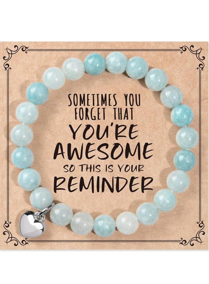 سوار من الخرز المصنوع يدويًا على شكل قلب مع بطاقة مباركة حصرية، الهدية المثالية لقلبك - Image 1