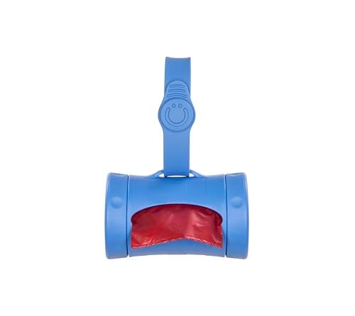 Ubbi Retractable Dog Poop Bag Holder and Dispenser with Silicone Strap Leash Attachment Includes 2 Rolls of Lavender Scented Leakproof Waste Bags Blue - Image 1