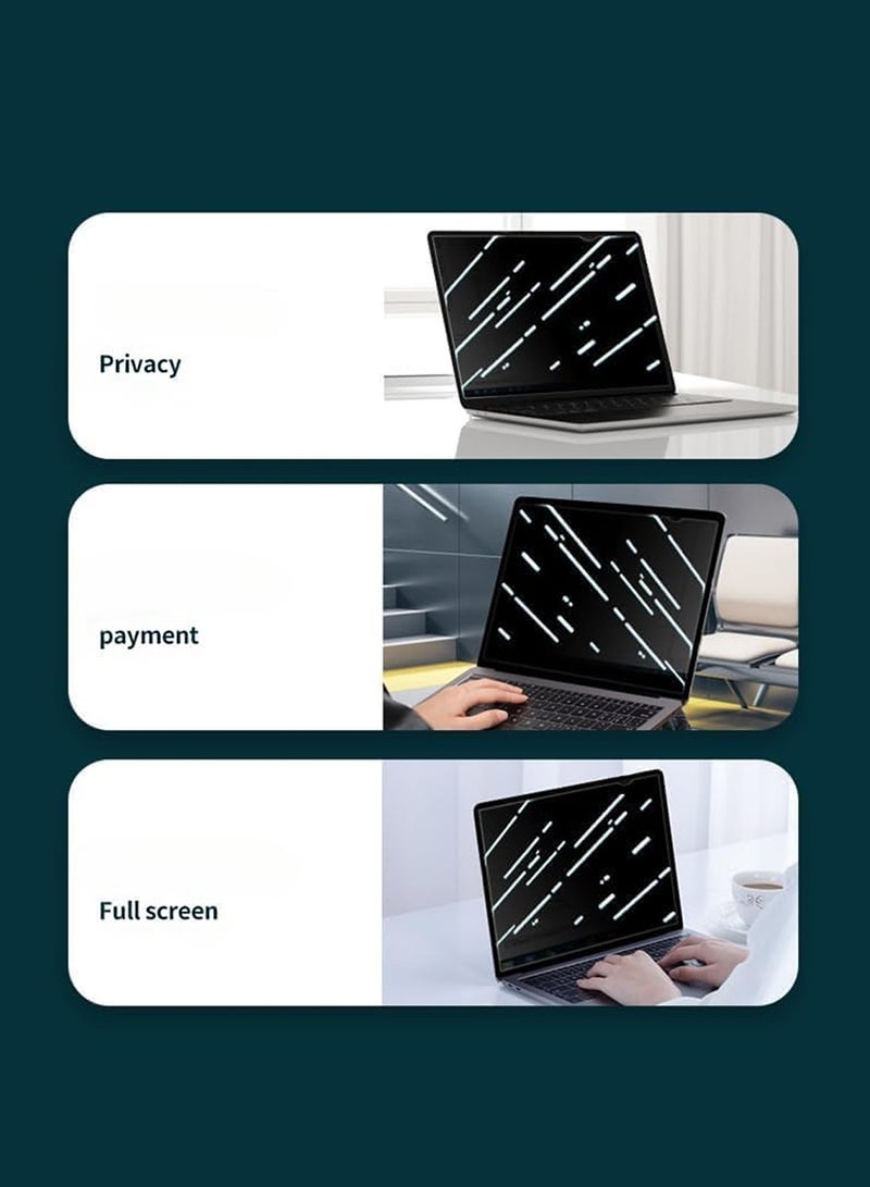 دبليو تيك شاشة حماية مثالية Honor MagicBook Art 14 2025 (14.6 بوصة) من Wtech مع فيلم هيدروجيل نقي مضاد للتجسس / مضاد للخصوصية رقيق ومرن (TSHFMP) - شفاف - Image 3