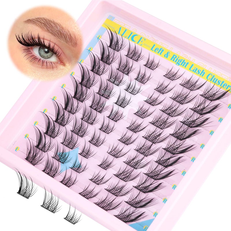 ALICE Natural Lash Clusters DIY Lash Extensions Eyelash Extensions Wispy 3D Cat Eye Eyelash Clusters Left Right Individual Lashes