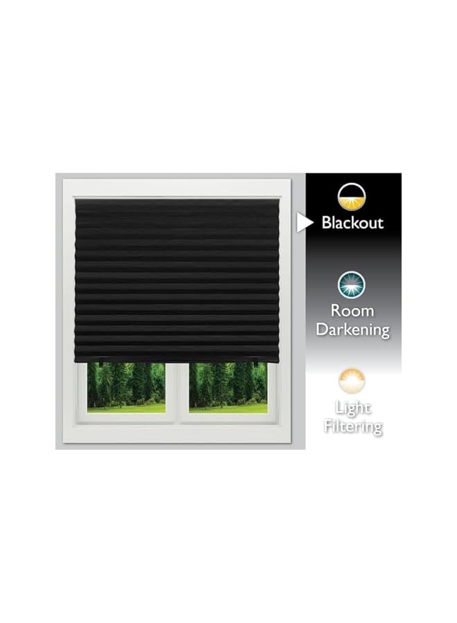 The Bros ستائر نافذة مطوية، 90×180 سم ستائر مؤقتة بدون سلك ستائر مطوية سوداء، ستائر تصفية الضوء سهلة التركيب لغرفة النوم، الحمام وغرفة المعيشة - Image 3