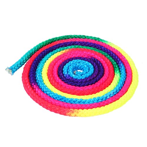 AYNEFY Gymnastics Rope, Rhythmic Gymnastics Olor Competition Arts Rope Rythmic Rainbow Gymnast Rope Solid Gymnastics Rhythmic Rope Skipping Rope Kids For Arts Rope Exercise Fitness Training Rope - Image 1