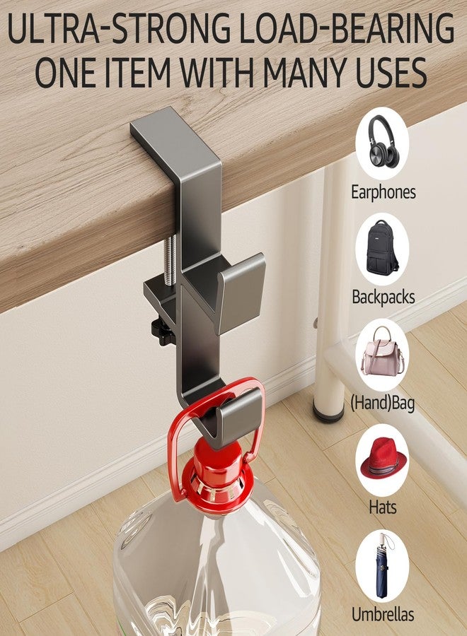 BTPIEL Desk Bag Hook, Purse Hook for Table, Aluminum Under Desk Handbag Hanger, Desk Mount Backpack Holder, Umbrellas,Headphone Holder - Cream - Image 3