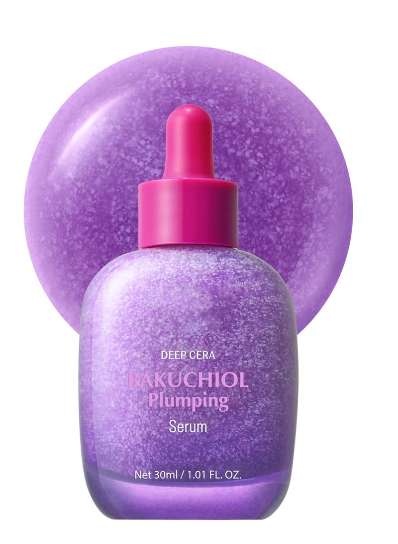 Bakuchiol Plumping Face Serum - Retinol Natural Alternative for Sensitive Skin, Enhances Firmness and Elasticity with Ceramide and Peptides & Hyaluronic Acid, Pore(1.01oz / 30ml) - Image 1