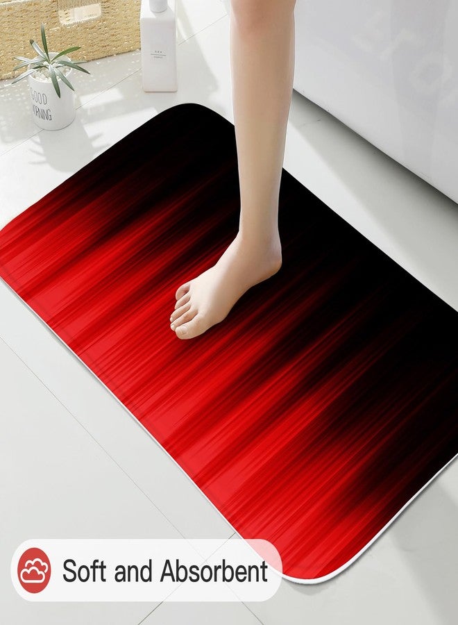 Litabel 4 Pcs Red and Black Gradient Shower Curtain Set with Rugs and Toilet Lid Cover, Modern Simple Waterproof Fabric Bathroom Set, Ombre Stripe Gothic Abstract Bathroom Decor Set Accessories - Image 5
